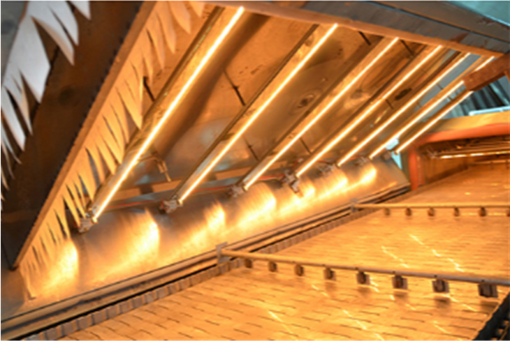 deck oven heat lamp for heat preservation